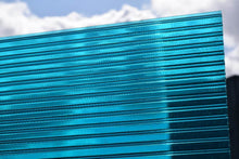 Load image into Gallery viewer, 10mm Polycarbonate Roofing Sheet Lake Blue Various Size 10 Year Warranty Double Side UV Protection